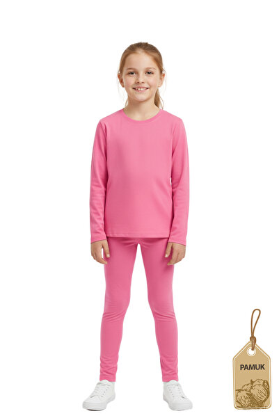 Difa Girls' Leggings and Long Sleeve T-Shirt Bottom Top Set 3-Piece Colorful Set (6 Pieces) – Pink Mint Yellow