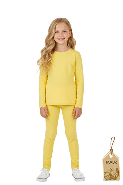 Difa Girls' Leggings and Long Sleeve T-Shirt Bottom Top Set 3-Piece Colorful Set (6 Pieces) – Pink Mint Yellow