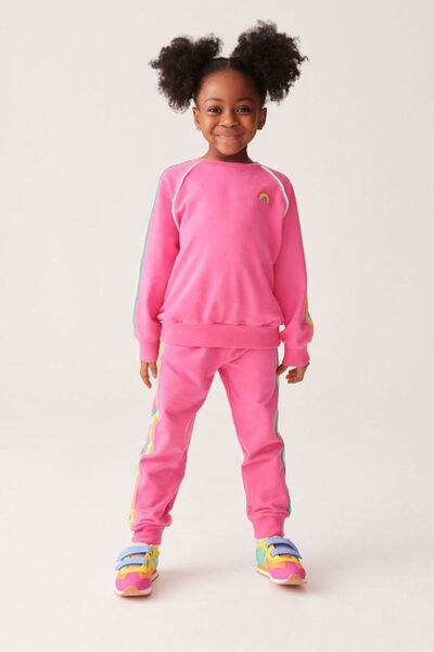 Minigimin Cicileri Costum pentru fetițe cu dungi și broderie curcubeu, pentru...