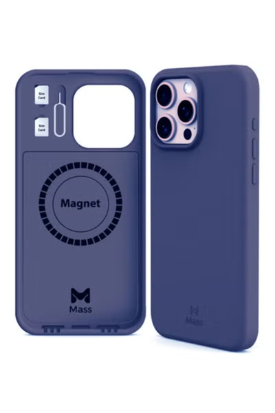Mass كفر ماس ايفون 15برو إنڤينيت ماج سيف 6 في 1 أزرق