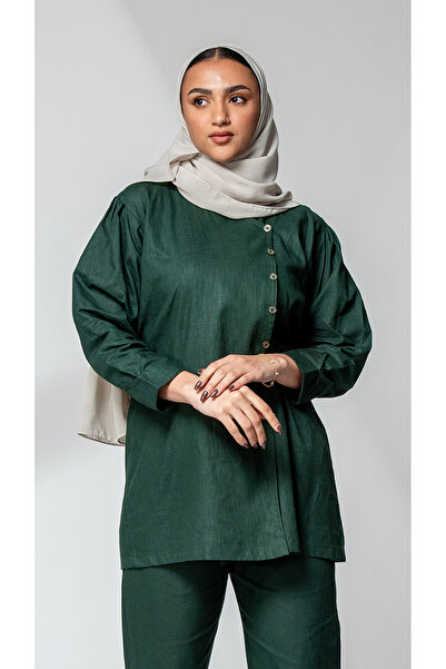 outline Olive green hijab suit
