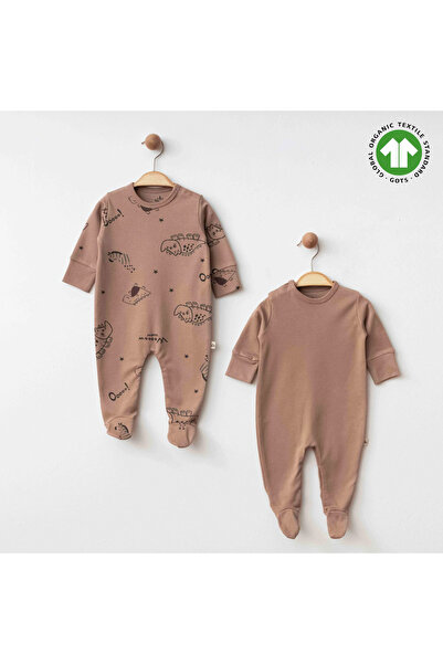 Genel Markalar Eslenza Baby Organik 2'li Tulum 0049 Kahve