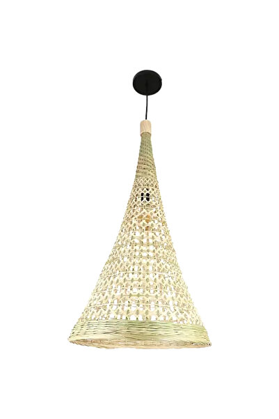 HAMER Single straw pendant lamp E27 diameter 45cm, elegant chandelier with a natural touch