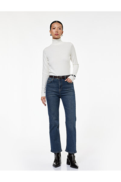 Koton Kick Flare indigo Kadın Jean Pantolon 6Wal40035Md