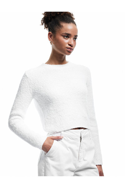 Koton Long Sleeve Crew Neck Boucle Knit Sweater