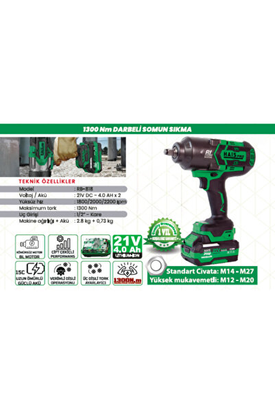 hais pro HAİSPRO 1300NM DARBELİ SOMUN SIKMA