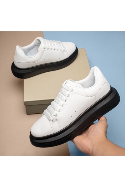 Modlet.ro Ανδρικά λευκά Αθλητικό παπούτσι με πλατφόρμα και κορδόνια MOD13945