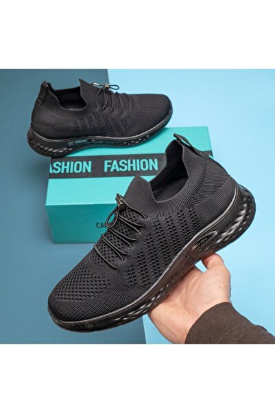 Modlet.ro Teniși negri cu șireturi elastice pentru bărbați MOD13233