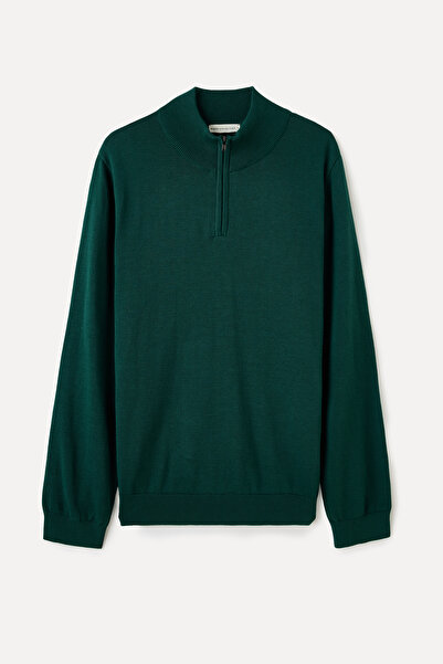 Mudo Zipped Standing Collar Knitwear Sweater