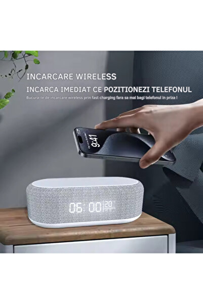 Binovation Binovation® 6-in-1 Digital Clock with Bluetooth Speaker, Alarm, Temperature, Wireless Charging