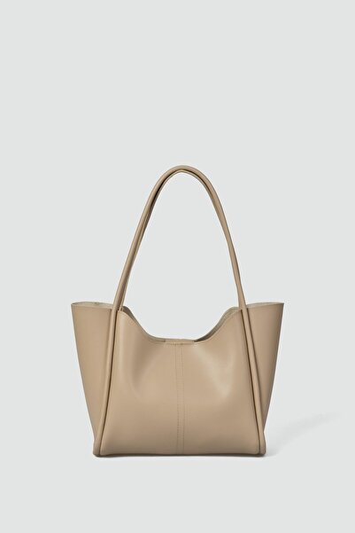 Shule Bags حقيبة كتف هالسي مع محفظة باللون البيج