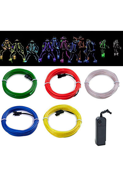 OEM El Wire light string kit, length 2 meters, inverter included Red