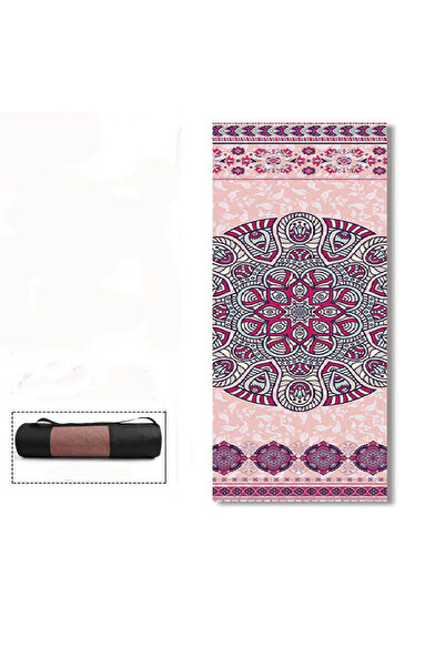 TSUMAB سجادة يوغا مطبوع ماندالا مع حزام حمل - سجادة لياقة بدنية وتمارين رياضي...