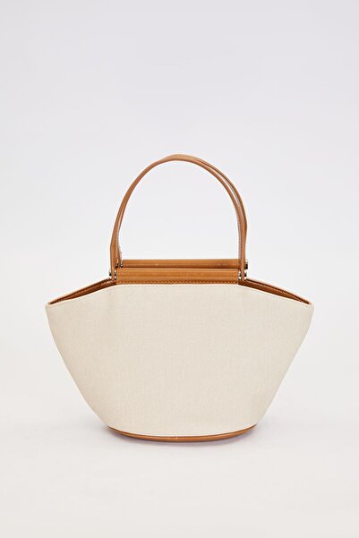 Levidor Cream - Camel Wicker Look Handbag