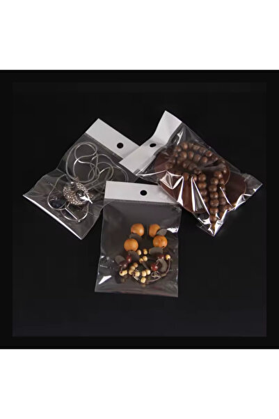 Anadolu Ambalaj Market Askılı Bantlı Jelatin Torba Poşet 15x35 cm, 1000 Adet Şeffaf Aksesuar ve Bijuteri Poşet