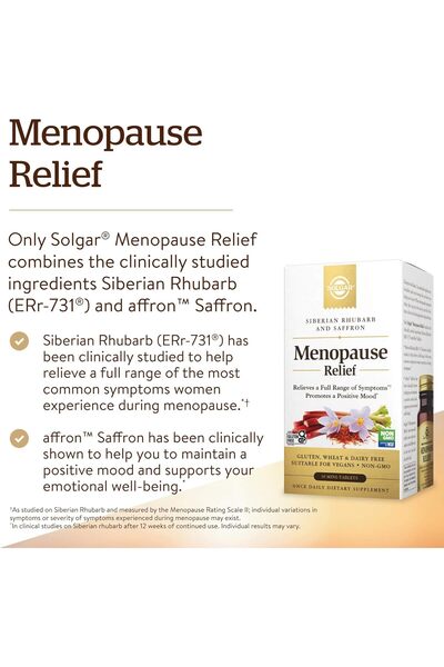 Solgar Menopause Relief - 30 Tablets - Helps Relieve Hot Flashes, Exhaustion, Irritability, Sleep Di