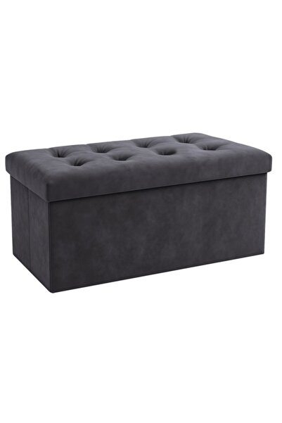 ISO Trade Sp Pouf catifea pliabil cu spatiu depozitare XXL 110L – Taburet 76x...