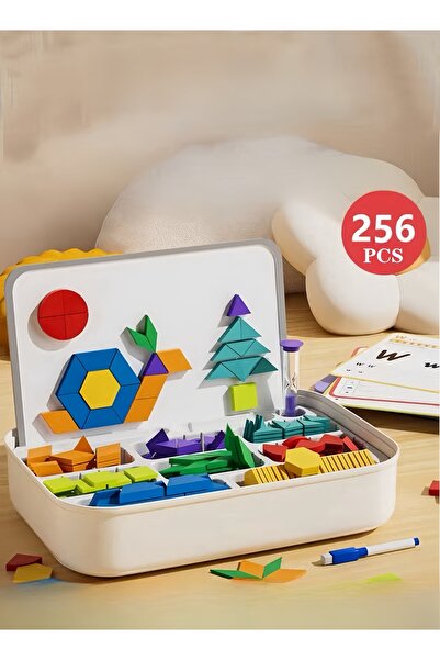 XIUWOO مجموعة أحجيات مغناطيسية تعليمية ملونة مكونة من 256 قطعة، أحجيات فكرية متينة وقوية
