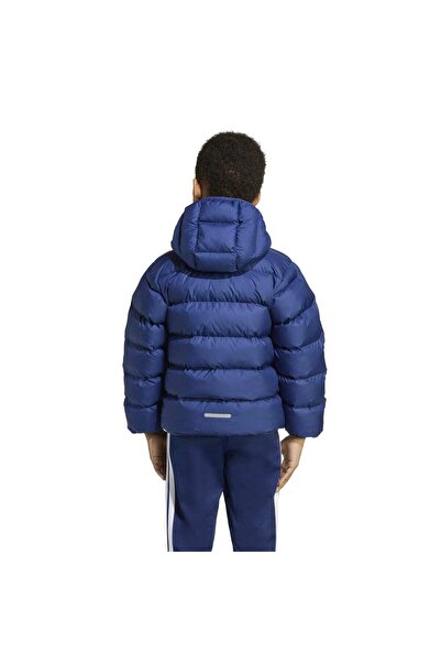 adidas Synthetic Down Çocuk Lacivert Kapüşonlu Mont