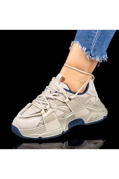 Modlet.ro Women's grey and blue thick sole sneakers MOD10436