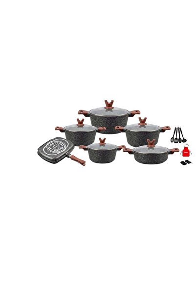 Dessini طقم أواني طهي جرانيت غير لاصقة من 19 قطعة، طاجن 20/24/28/32 سم، طاجن ...