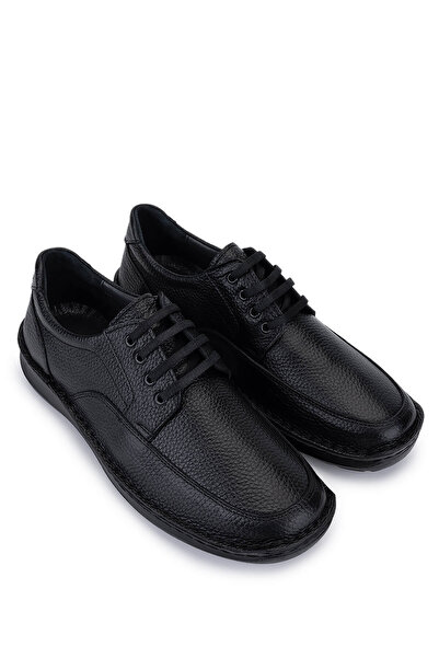 Tamer Tanca Erkek Hakiki Deri Siyah Casual Ayakkabı