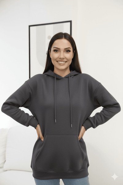 cemo Three thread kangaroo pocket sweatshirt pink