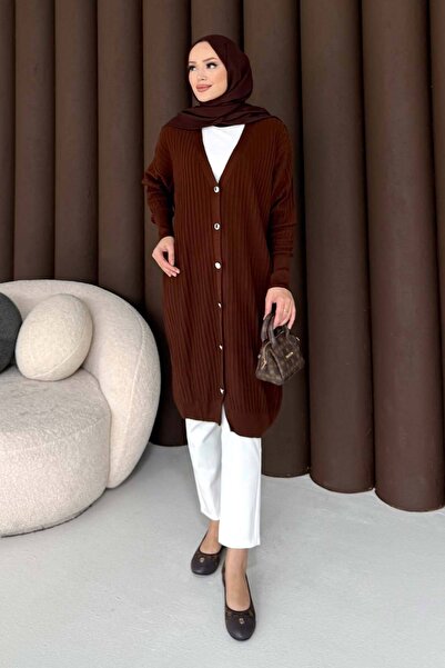 Melike Tatar Soğuk İplik Uzun Hırka 70-2432