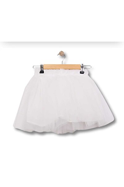 kidsense Girl's Red and White Color Lined Plain Tutu Skirt