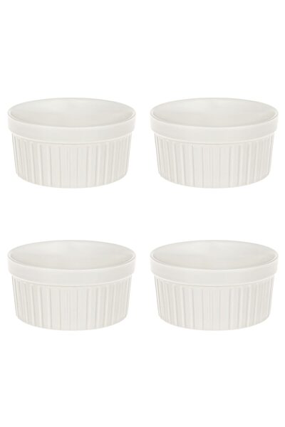 Vervo.ro pentru minți curioase Set of 4 bowls, 4 pieces, 350 ml, Ceramic, Ecru