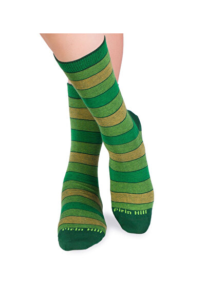Pirin Hill Памучни чорапи на райета, 98% ПАМУК, зелени