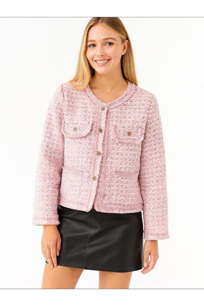 Hanımefendi Butik İtalyan Özel Tasarım Şanel Ceket - PUDRA