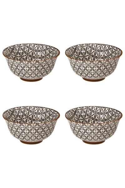 Vervo.ro pentru minți curioase Bowl set, 4 pieces, 250 ml, Ceramic, Black