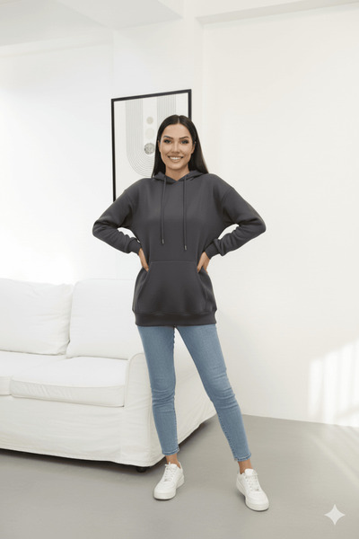 cemo Three thread kangaroo pocket sweatshirt pink