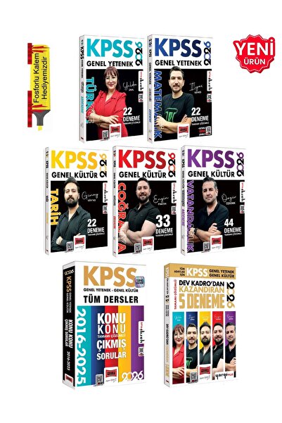Yargı Yayınları 2026 - KPSS Tüm Dersler Çözümlü 9 Yıl Çıkmış Sorular (2016-20...