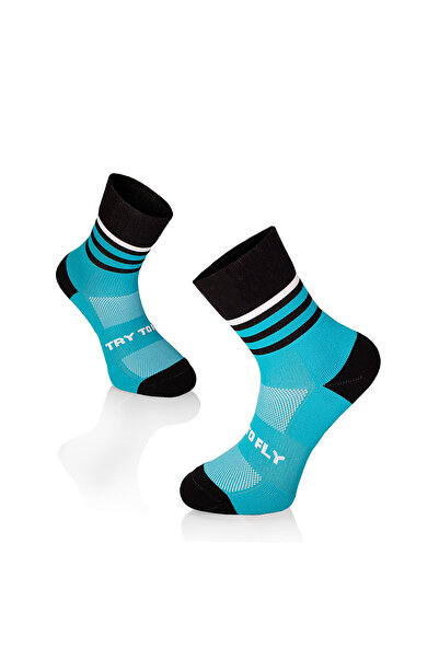 Try to Fly Sosete pentru alergat RUNNING MICROLON SOCKS Turquoise - Black