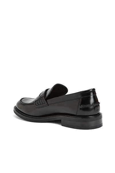 George Hogg Siyah Kadın Deri Loafer