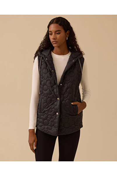 SEÇİL Hooded Patterned Pocket Vest