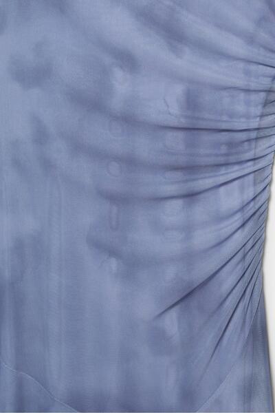 Pull & Bear Printed asymmetric tulle dress