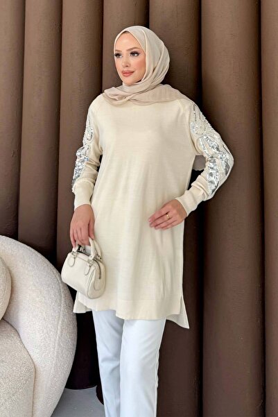 Melike Tatar Taşlı Triko Tunik 70-2494