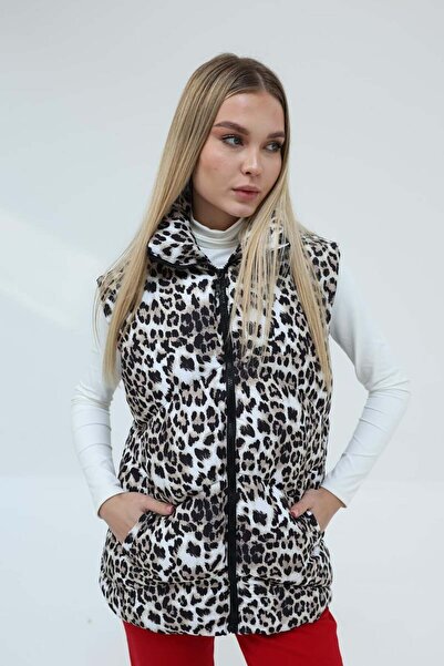 QUOS 938128 Leopard Printed Inflatable Vest