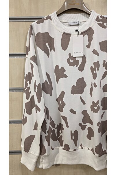 trendbysena Γυναικείο φούτερ με σχέδιο 2 νήματα με λαιμόκοψη