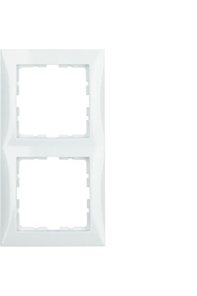 Other Ramă dublă albă B pătrată, lucioasă, IP20