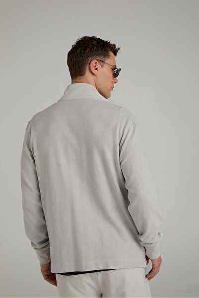 Brand Up Jakarlı Yarım Fermuarlı Sweatshirt