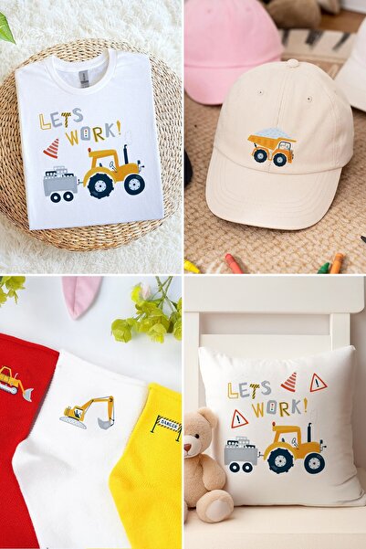 MSticker Kumaşa Baskı Yapılabilen Özel Tasarım Ütü Ile Yapışan Tekstil Dtf Baskı Görseli İş Makinası Temalı