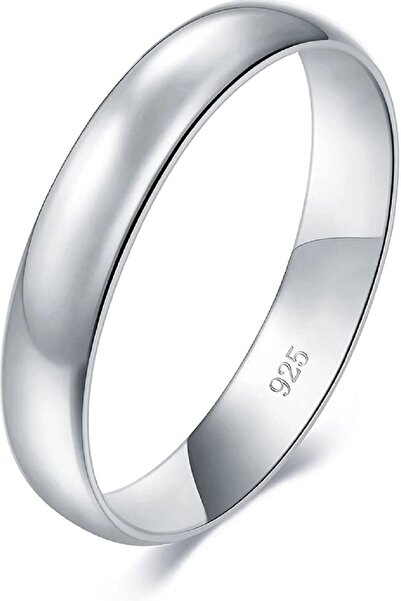 sisumücevherat erkek kadın - 925 ayar gümüş alyans 4mm kararmaz gümüş- söz nişan