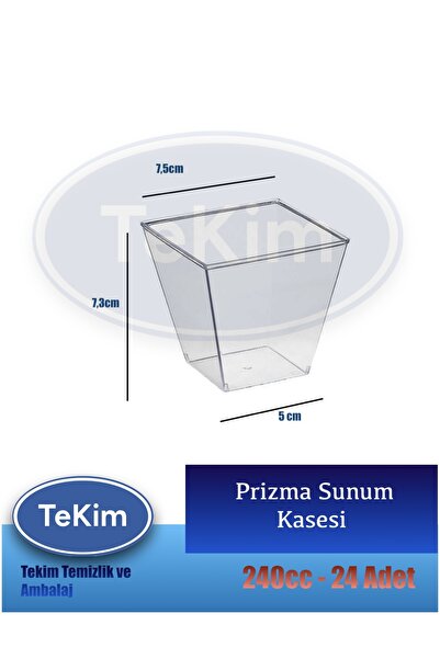 tekim temizlik ve ambalaj Mika Prizma Sunum Kasesi Sert Plastik 240cc -24 Adet