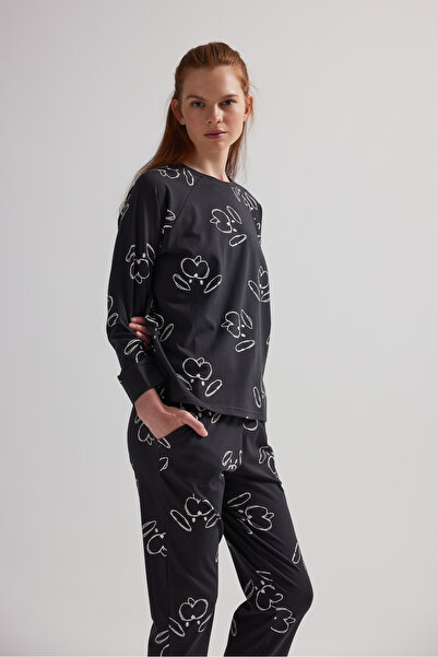 Hays Kadın Pamuklu Reglan Kollu Uzun Pijama Takımı