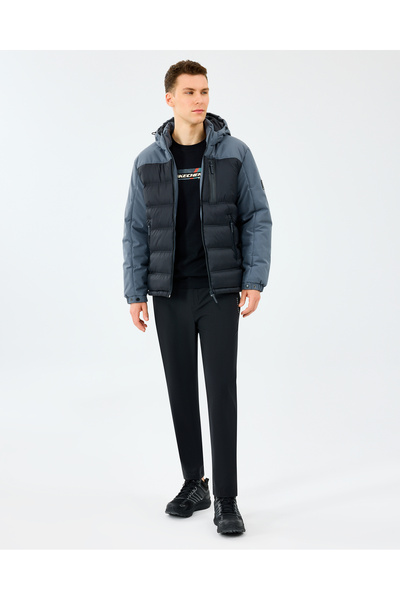 SKECHERS M Padded Jacket Erkek Gri Mont S242033-3998
