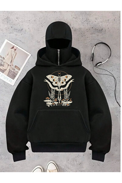 DEEFWEAR سويت شيرت بسحاب مطبوع للجنسين بتصميم النينجا